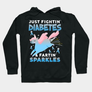 diabetes funny unicorn farting sparkles Hoodie